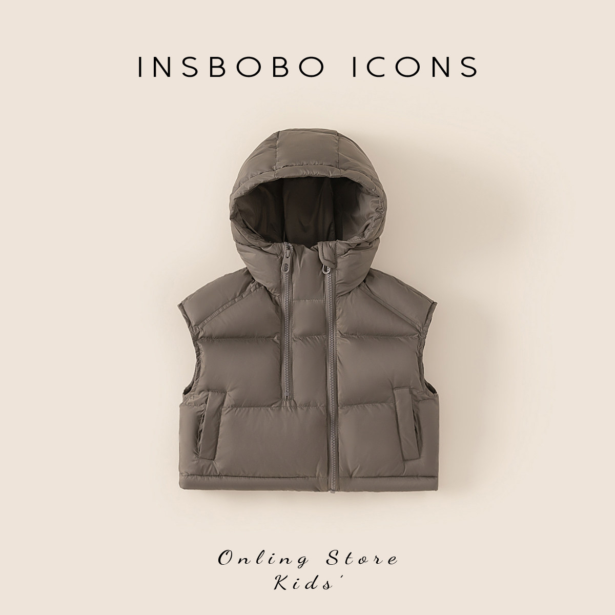 INSbobo儿童羽绒马甲女童2025秋冬新款90白鸭绒外套男童冬季上衣,淘宝优惠券,粉丝福利购,淘宝优惠卷