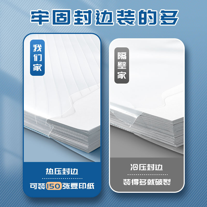 晨光a4文件袋纽扣袋按扣袋文件夹加厚透明档案袋塑料大容量资料袋商务办公学生考试文具用品试卷整理收纳用品