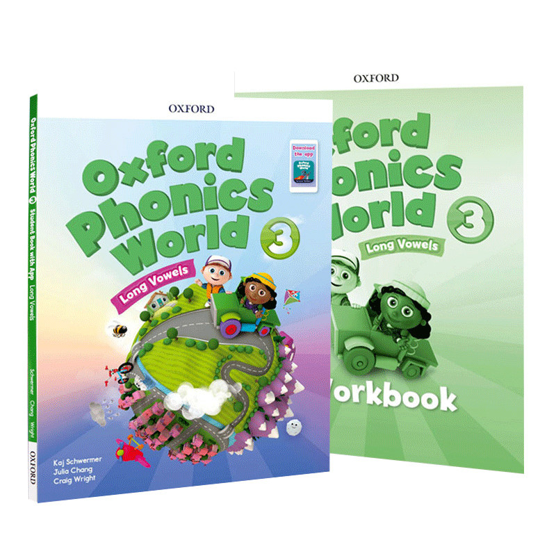 新版Oxford Phonics World 3级别主课本+练习册含APP原版牛津自然拼读幼儿英语启蒙训练教材零基础入门字母发音教材_虎窝淘