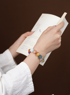 天然水晶多宝手串女款轻奢小众设计感手链2025新款爆款手饰