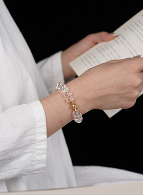 天然白水晶合金手串设计师款权威检测