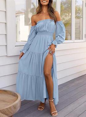 Women's 2026 Boho Elegant Off Shoulder Short Sleeve Smocked