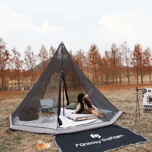 Meng Garden Octagonal Pyramid Pyramid палатка, лагеря двойной виниловый солнцезащитный крем, дождь, мульти -люди индийский индийский термид