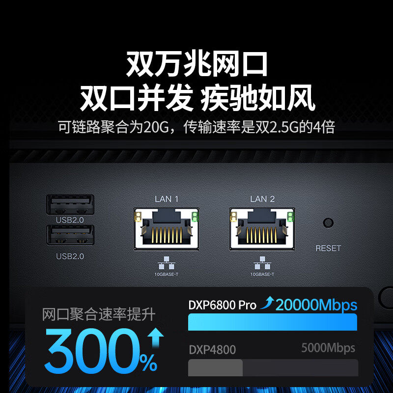 绿联私有云DXP6800 PRO六盘位万兆NAS网络存储 企业数据存储AI服务器 团队资料共享备份网盘 RAID磁盘阵列,淘宝优惠券,粉丝福利购,淘宝优惠卷