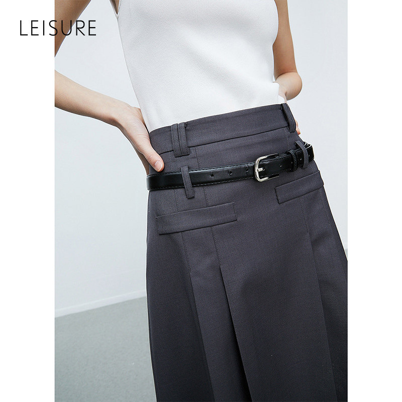 leisure百褶裙23春夏新款感马面裙 leisure半身裙