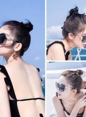 墨镜女高级感ins偏光防紫外线黑框大脸显瘦近视太阳镜眼镜潮开车