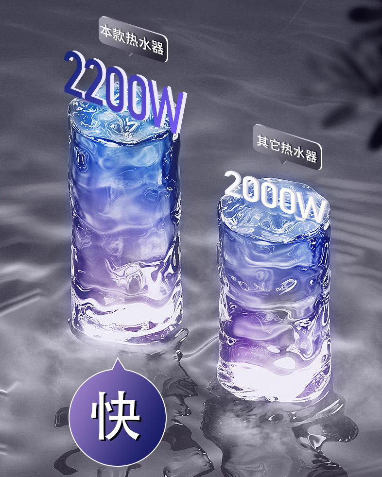 【2200W】热水器电家用卫生间储水式小型速热40升淋浴租房用洗澡