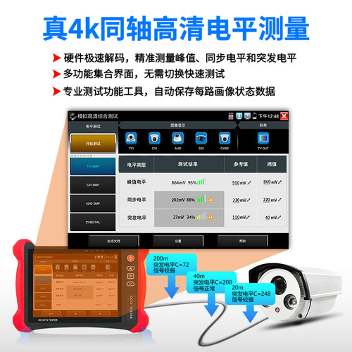 TP8000pro全功能工程宝网络监控测试仪摄像机安装调试TDR线缆断点 - 图0