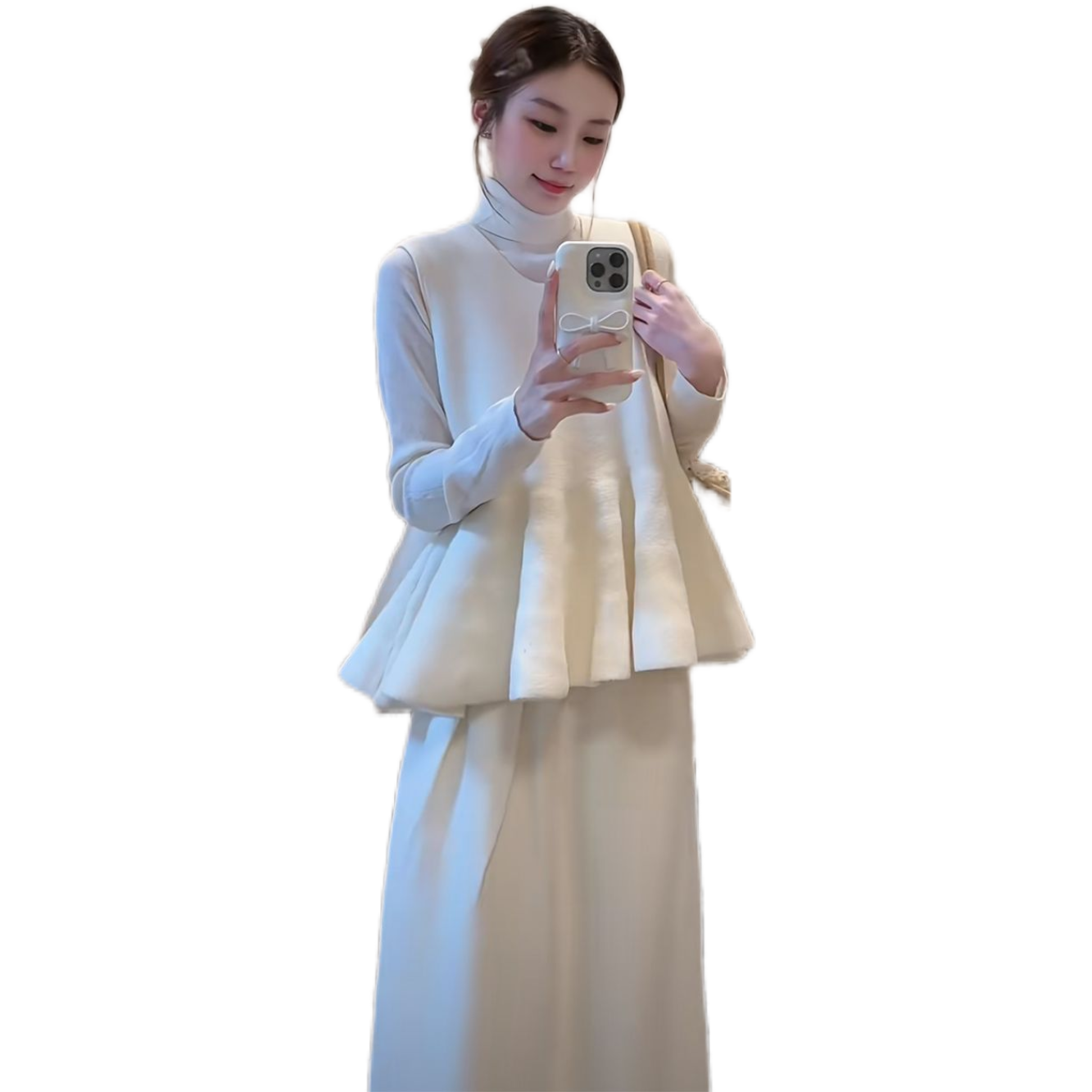 法式气质小香风简约高级感三件套女冬新款长袖+背心+半裙显瘦套装,淘宝优惠券,粉丝福利购,淘宝优惠卷