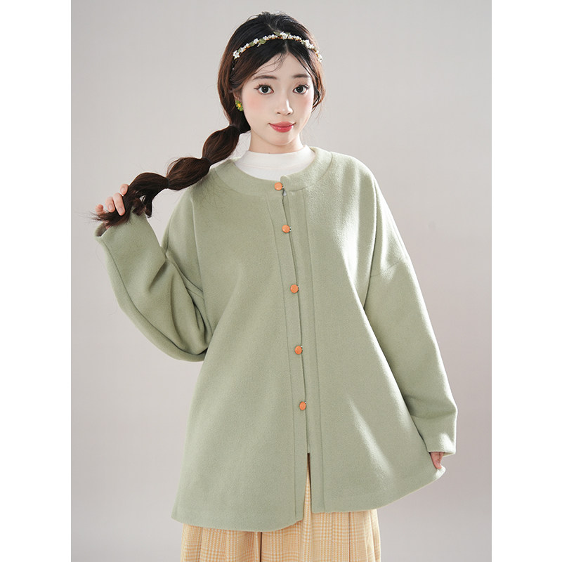 松山煮雨 立领圆领弓袋袖毛呢外套女/松紧马面裙秋冬季国风两件套,淘宝优惠券,粉丝福利购,淘宝优惠卷