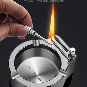 百诚万次火柴煤油烟灰缸不锈钢多功能创意个性定制金属大烟缸