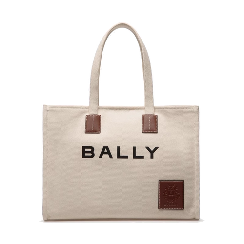 【自营】Bally/巴利女士新款帆布包托特包大号手提包单肩包送礼物 - 图0