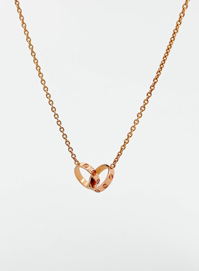 【自营】中古99新卡地亚LOVE系列双环项链 黄金K金百搭时尚饰品