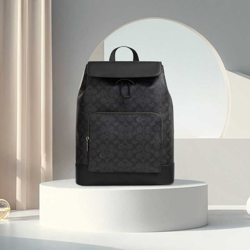 【自营】COACH/蔻驰男士 TURNER系列 抽绳开合双肩包背包通勤包 - 图1