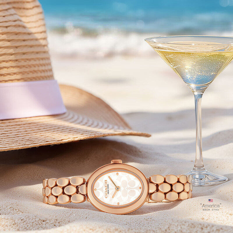 【自营】COACH/蔻驰手表女时尚椭圆老花表盘钢带石英女表14504437,淘宝优惠券,粉丝福利购,淘宝优惠卷