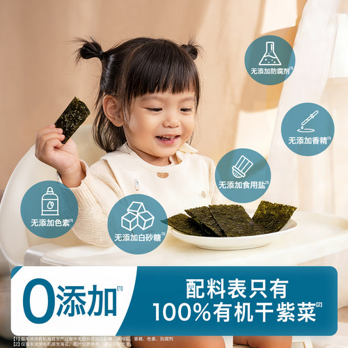 【自营】禾泱泱有机海苔1盒装 多口味宝宝零食无添加食用盐儿童 - 图1