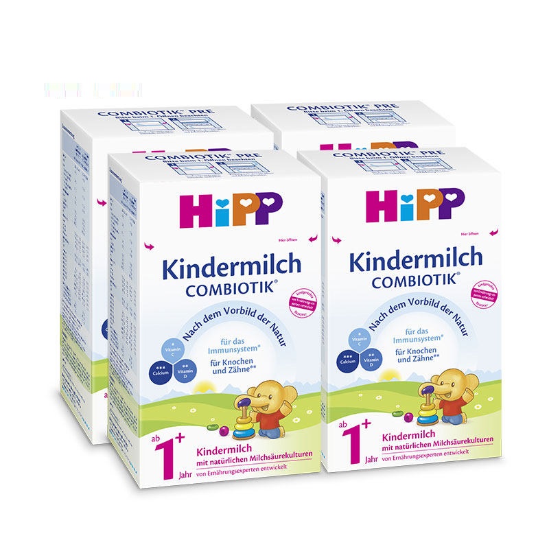 天猫国际母婴直营【直营】德国喜宝HiPP进口益生菌婴幼儿童奶粉1＋段600g1-2岁*4盒0