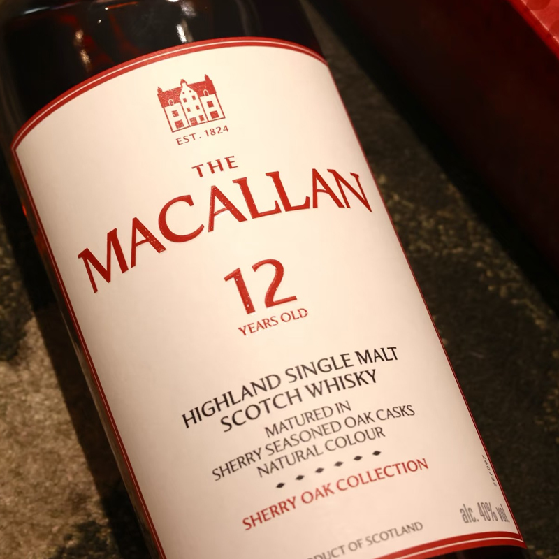【自营】MACALLAN/麦卡伦12年雪莉桶单一麦芽威士忌礼盒装