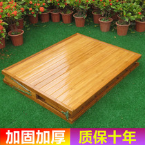 Bamboo Bed folding bedsheet People double bamboo nap Home Easy small bed Portable walking Army solid wood bed wood plate bed