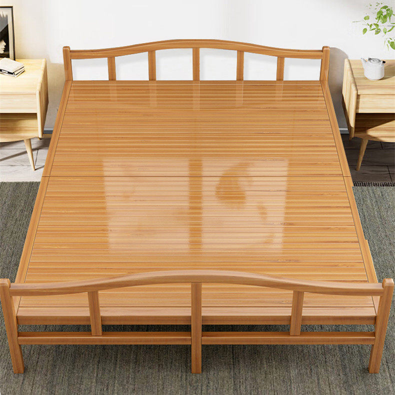 竹床可折叠床单人双人简易家用成人午休凉床出租房竹子硬板实木床