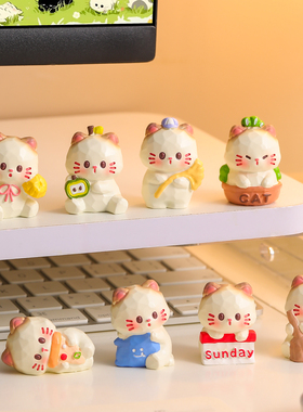 可爱猫咪幸运手办小摆件生日礼物