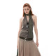 SINGLE MOMENT 26SS French retro simple slub halter neck slim sleeveless vest top for women