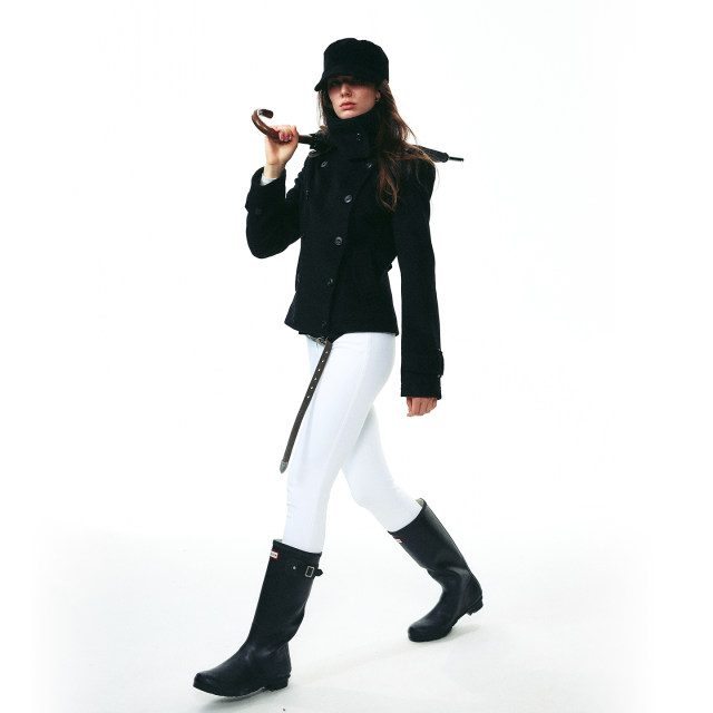 SINGLE MOMENT 25AW法式时尚经典双排扣正肩斜纹羊毛立领短外套女