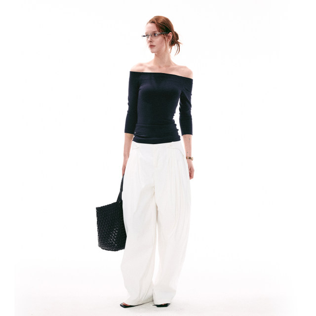 SINGLE MOMENT 26SS French retro sword pleated casual trousers wide-leg pants loose straight trousers for women spring