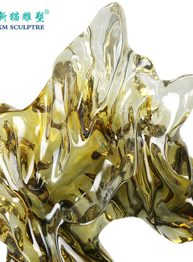 仿琉璃透明树脂雕塑摆件酒店大厅艺术品家居玄关样板房摆件装饰品