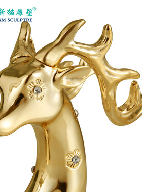 一对电镀梅花鹿摆件家居工艺品客厅摆设桌面乔迁新居礼品结婚礼物