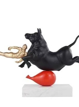 现代简约创意势不可挡金属摆件高档酒店样板间私人会所台面摆件