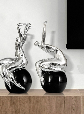 抽象人物摆件售楼处树脂工艺品雕塑展厅创意玄关软装艺术品