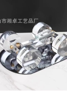 现代创意几何水晶小汽车水晶摆件儿童房样板间售楼部会所水晶摆件