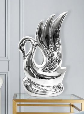 天鹅摆件现代创意客厅玄关桌面电视柜酒柜家居装饰工艺品礼物摆设