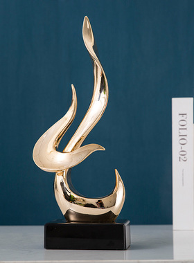 电镀树脂大摆件现代简约客厅玄关电视柜家居饰品办公室工艺品摆设