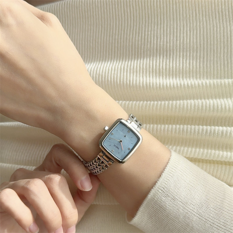 拓非tophill蓝色偏光贝母石英表 tophill拓非国产腕表