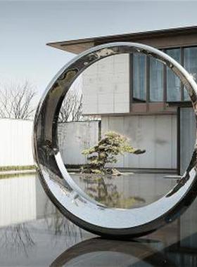 大型不锈钢假山雕塑定制切片镂空山形鹅卵石水景造型户外落地摆件