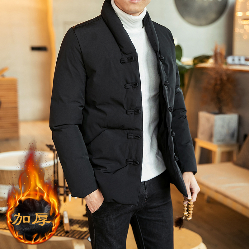 男士冬季复古汉服中式休闲盘扣棉袄 岸谷视界旗舰民族服装