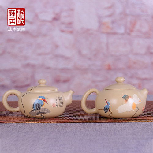 190ml 建水紫陶壶白陶茶壶名家家用功夫泡茶壶/王天龙白陶壶H99 - 图0