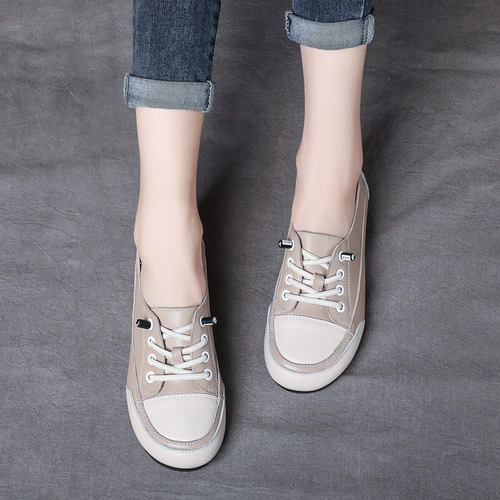 Чехол, обувь, кроссовки, туфли для отдыха, коллекция 2021, тренд сезона, из натуральной кожи, в корейском стиле, мягкая подошва