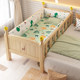 Solid wood children's bed with guardrail, small bed baby girl, princess bed, single bedside bed, widen the stitching big bed