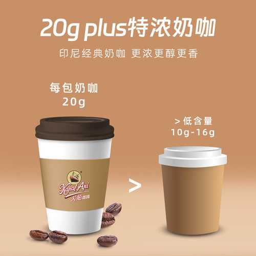 火船三合一速溶咖啡印尼进口原味爪哇拿铁特浓白咖啡官方旗舰店 - 图0