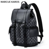 Модный вместительный и большой мужской ноутбук, сумка для путешествий, школьный рюкзак, из натуральной кожи, бизнес-версия, городской стиль