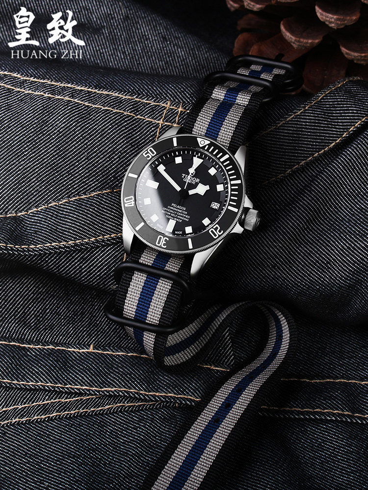 适配西铁城空中之鹰蓝天使尼龙帆布 皇致手表配件