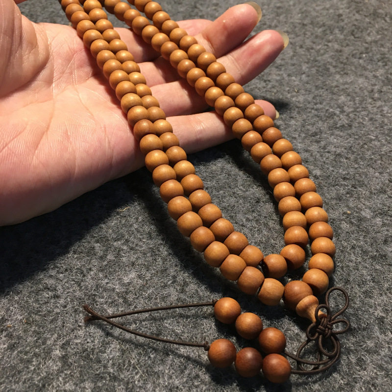 巴布亚老檀香7*9mm苹果圆08颗手串 钻碎恋珠宝手链