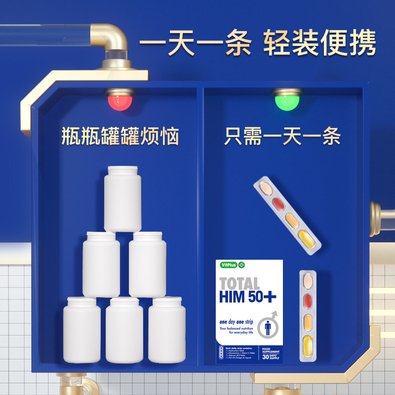 英国vitplus+50岁男士条氨基硒片 vitplus海外氨基葡萄糖
