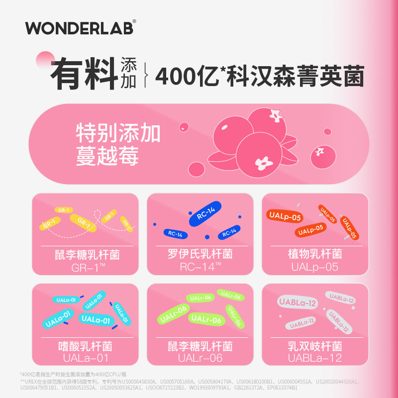 【老爸抽检】wonderlab蔓越莓益生菌 wonderlab益生菌