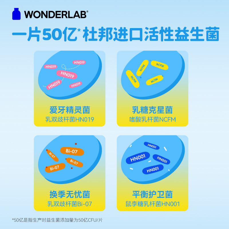 wonderlab益生菌20片宝宝咀嚼片 wonderlab益生菌