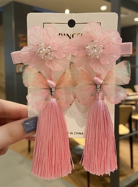 儿童汉服发饰古代流苏铃铛飘带中国风古风配饰小女孩唐装发夹头饰
