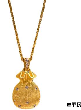 新款小福袋点钻项链女轻奢小众